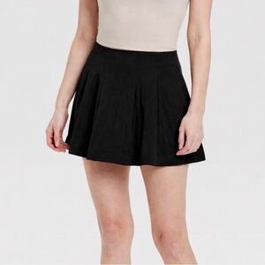 a new day High Rise Black Pleated Skater Mini Skort Lightweight Twill size 10